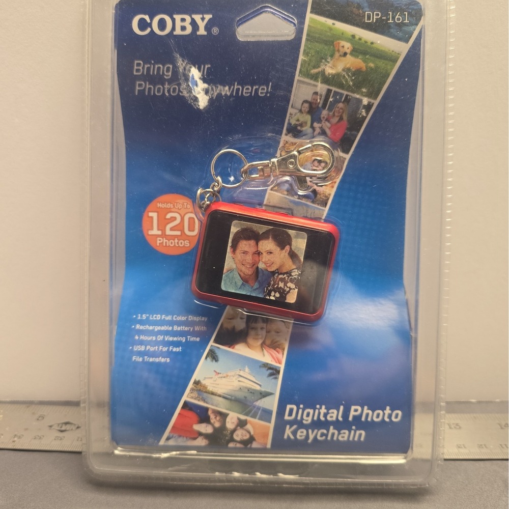 Coby Digital Photo Keychain DP161 Red LCD Holds 120 Photos New Sealed